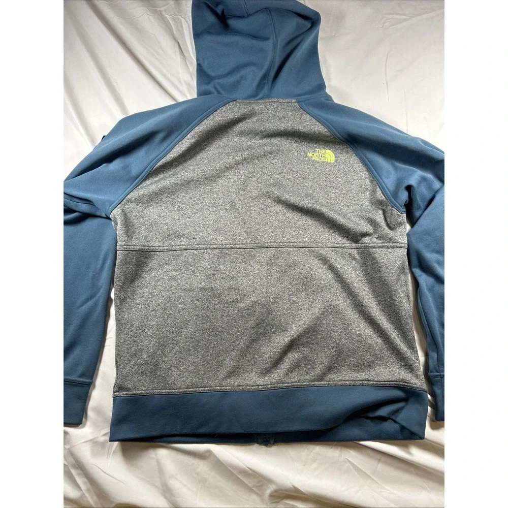 The North Face Full Zip Hooded Fleece Hoodie Gray Blue Men's L Large Read desc